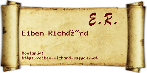 Eiben Richárd névjegykártya